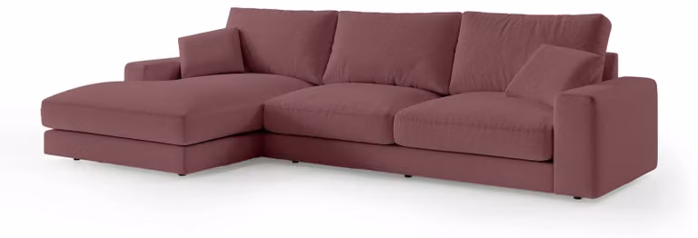 Divano angolare Harvesty, colore bordeaux