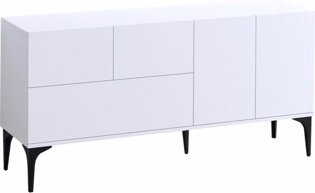 Credenza in legno "Ginny" - 150 x 35 x 75 cm - Bianco