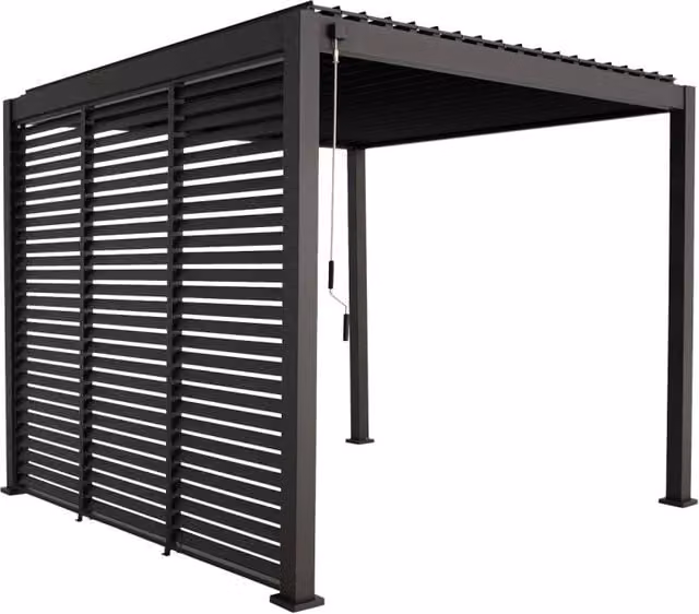 Pergola bioclimatica Sweeek in alluminio color antracite con lamelle orientabili L: 301 cm, P: 250 cm, H: 35 cm – 1