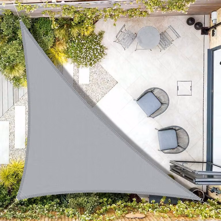 Telo ombreggiante triangolare, dimensioni 3x3x4,25 metri - Poliestere impermeabile - Grigio