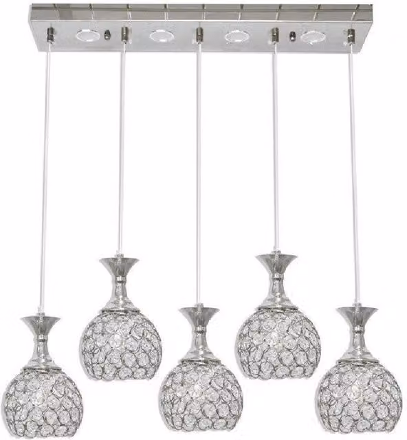 Lampadario a sospensione Trade Shop con sfere in cristallo e metallo, colore argento, attacco G9