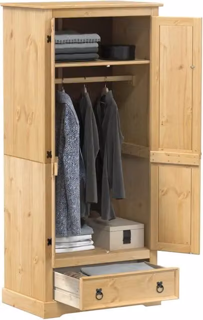 Armadio Corona 76x50x170 cm in Legno Massello di Pino 4002768