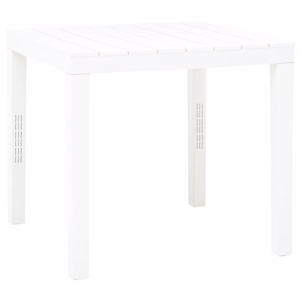 Tavolo da giardino in plastica "Poley" di colore bianco. Dimensioni (L/A) 78x78x72 cm