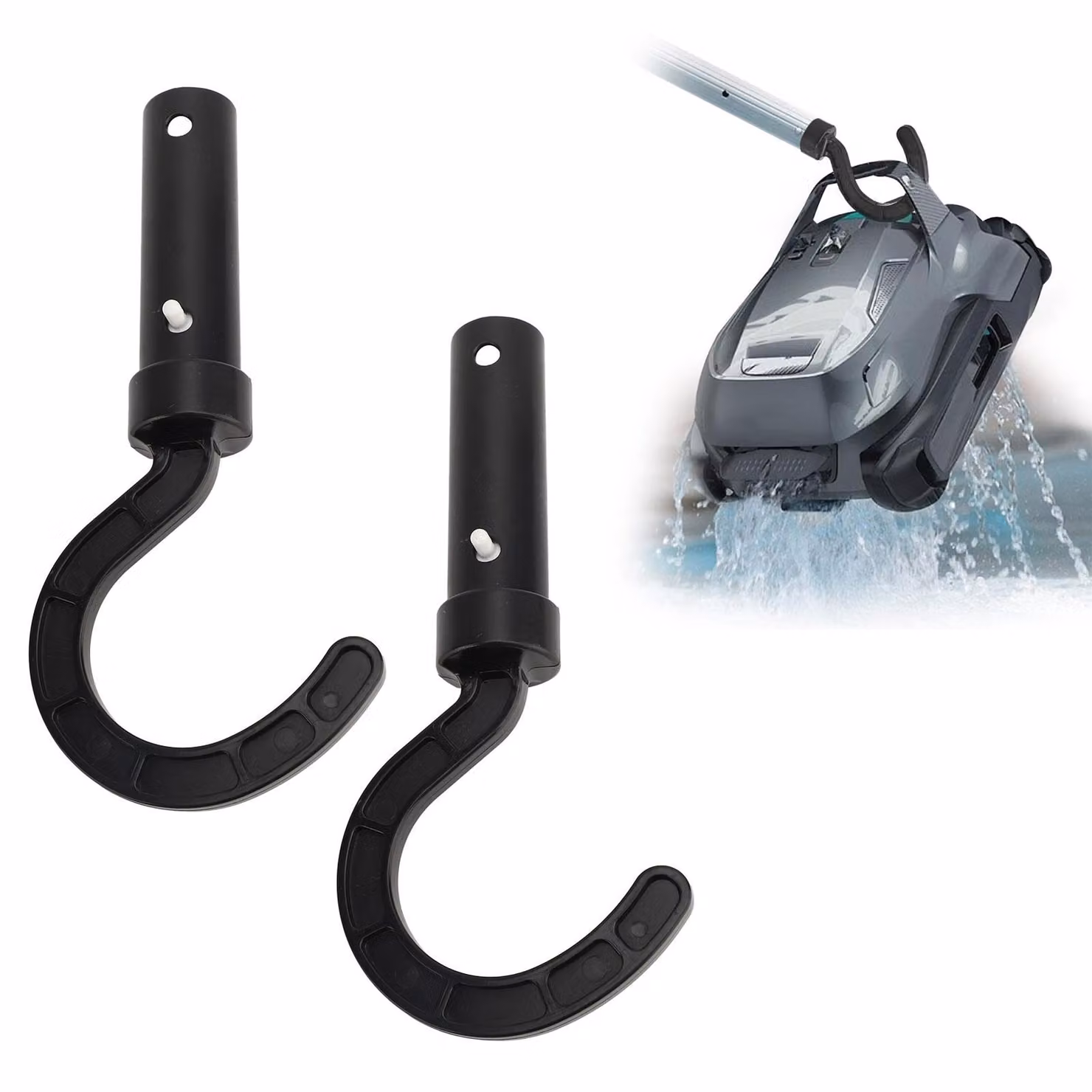 2 pezzi Gancio robotico per pulitore di piscina ABS Gancio generale per aspirapolvere robot asta telescopica Accessori