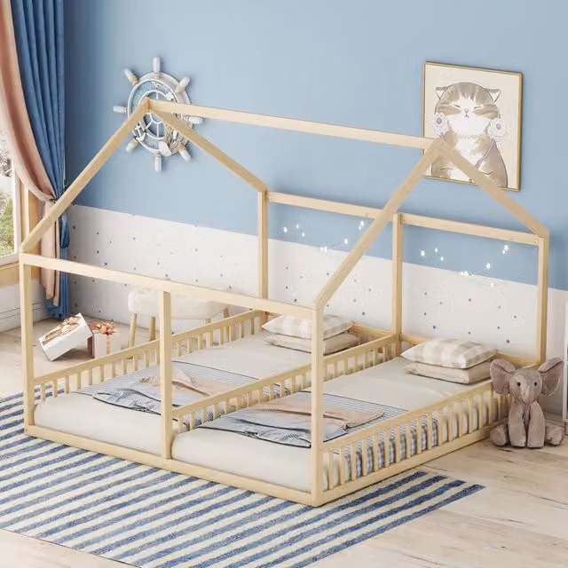 letto singolo in pino naturale 90 x 200 cm