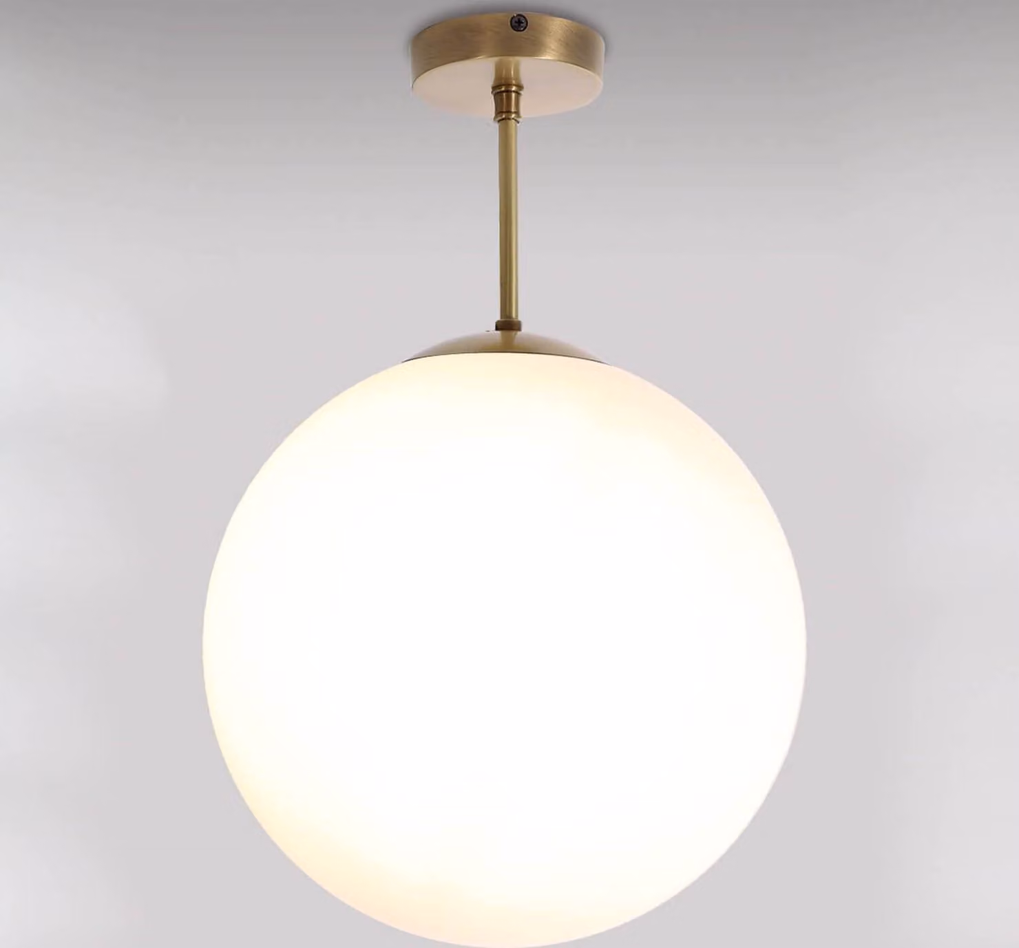 Plafoniera globo Ø 30 cm E27 bianco bronzo vetro ottone solida plafoniera design industriale