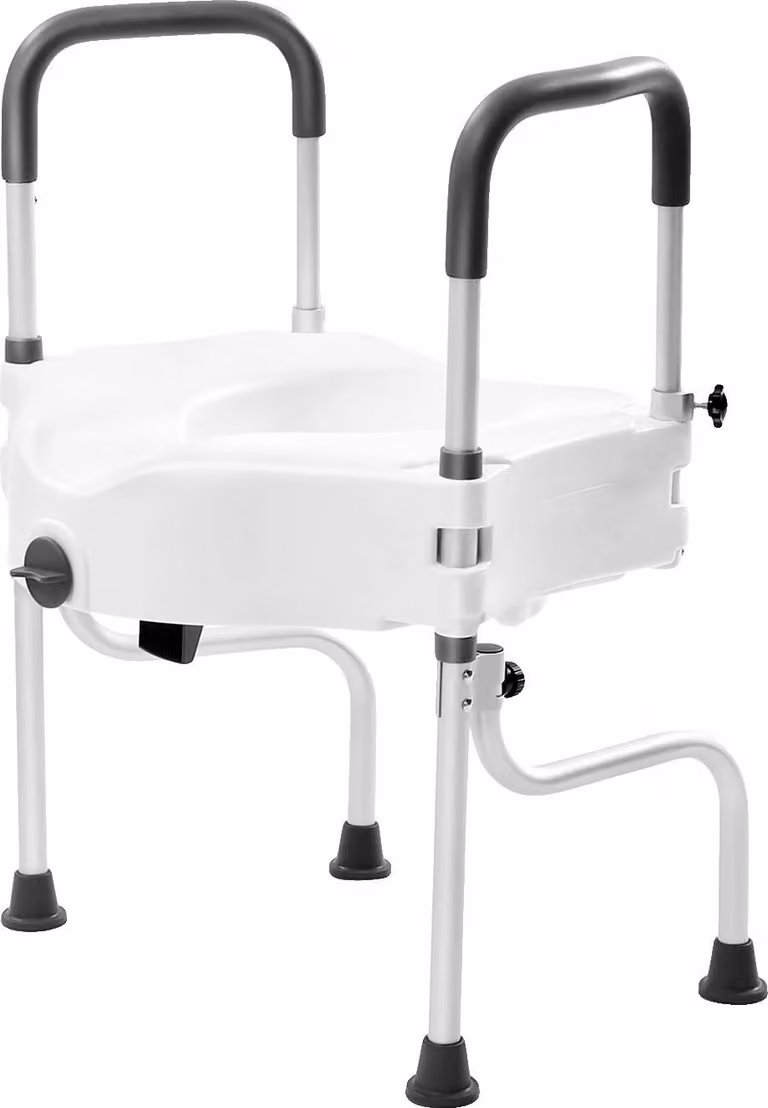 Rialzo per WC, braccioli, portata 150 kg, BIANCO