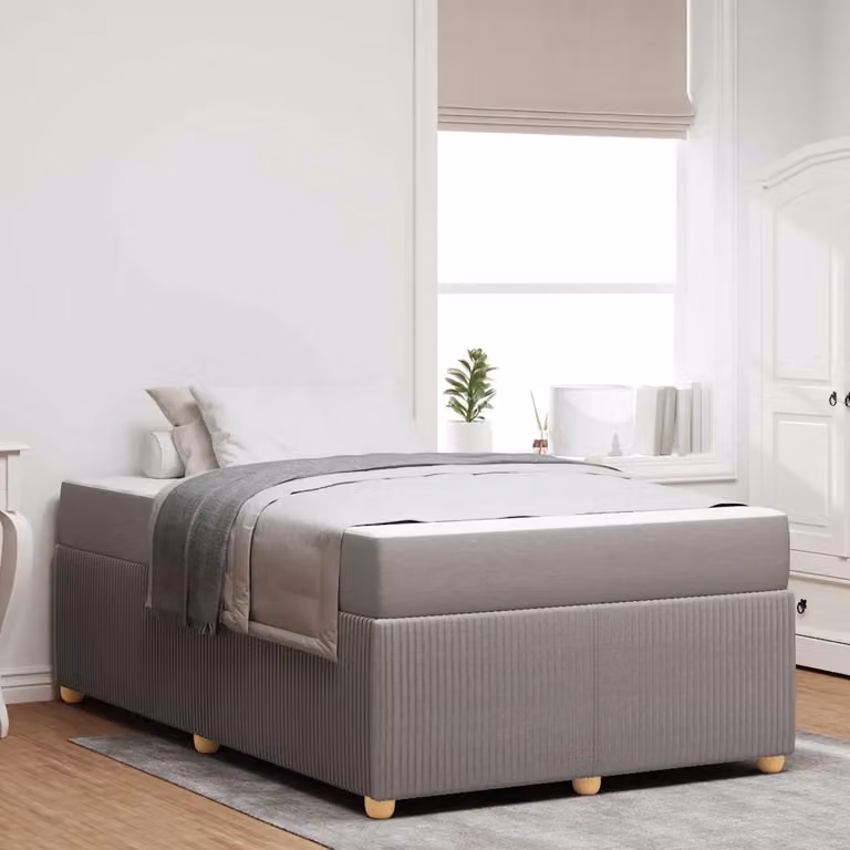 Struttura del letto imbottita Talpa vidaXL in tessuto beige o grigio, L/P/H: 200 x 120 x 66 cm