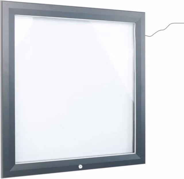 Bacheca per Esterno Top Eventi Store in Alluminio con LED Grigio RAL 7016 per 6 fogli A4 con montaggio a parete