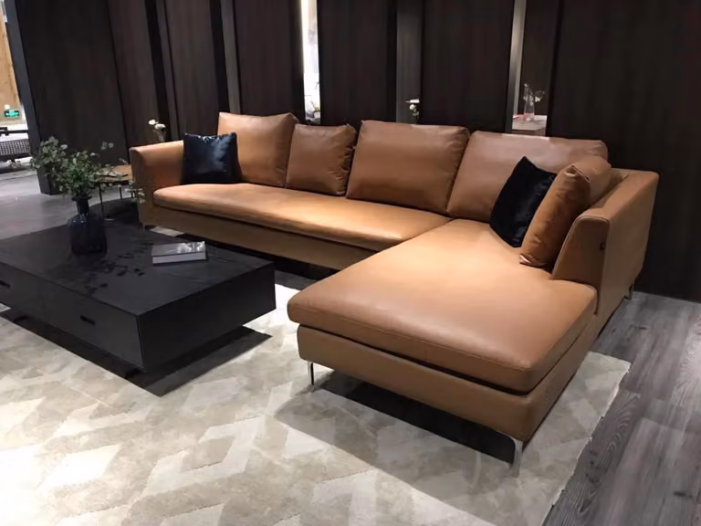 Leder Sofa Couch Polster Eck Sitz Garnitur Wohn Zimmer Landschaft L-Form Luxus
