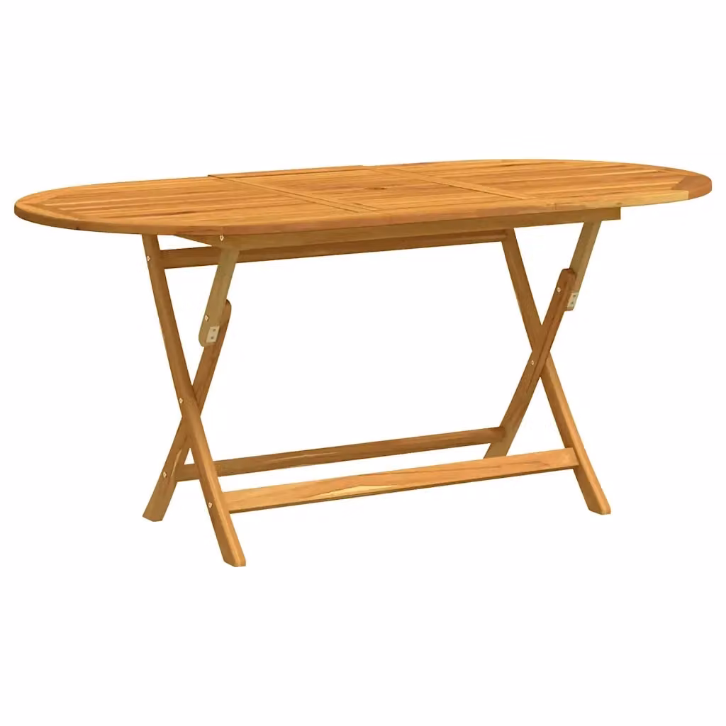 Tavolo da giardino pieghevole rettangolare vidaXL in legno di eucalipto oliato marrone L: 160 cm, P: 85 cm, H: 75 cm – 2