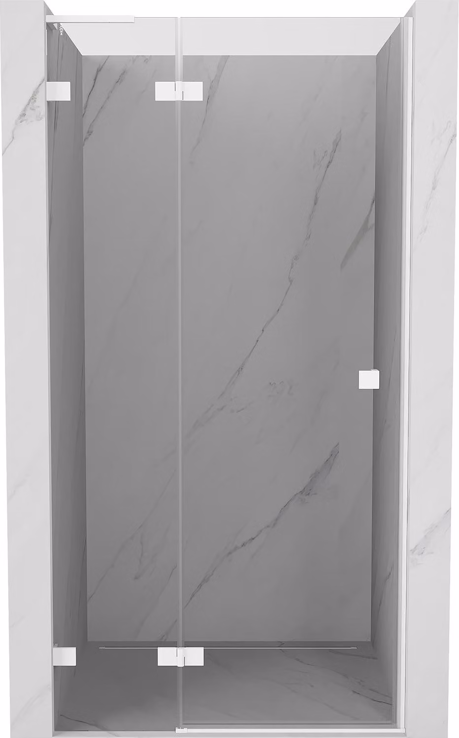 Mexen Lunar L porta doccia a battente sinistra 100 cm, trasparente, bianco - 834L-100-000-20-00-L
