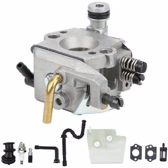 Kit carburatore per motoseghe MS - Set da 2 pezzi - Elevato livello di filtrazione - Filtro dell'olio e tubi -