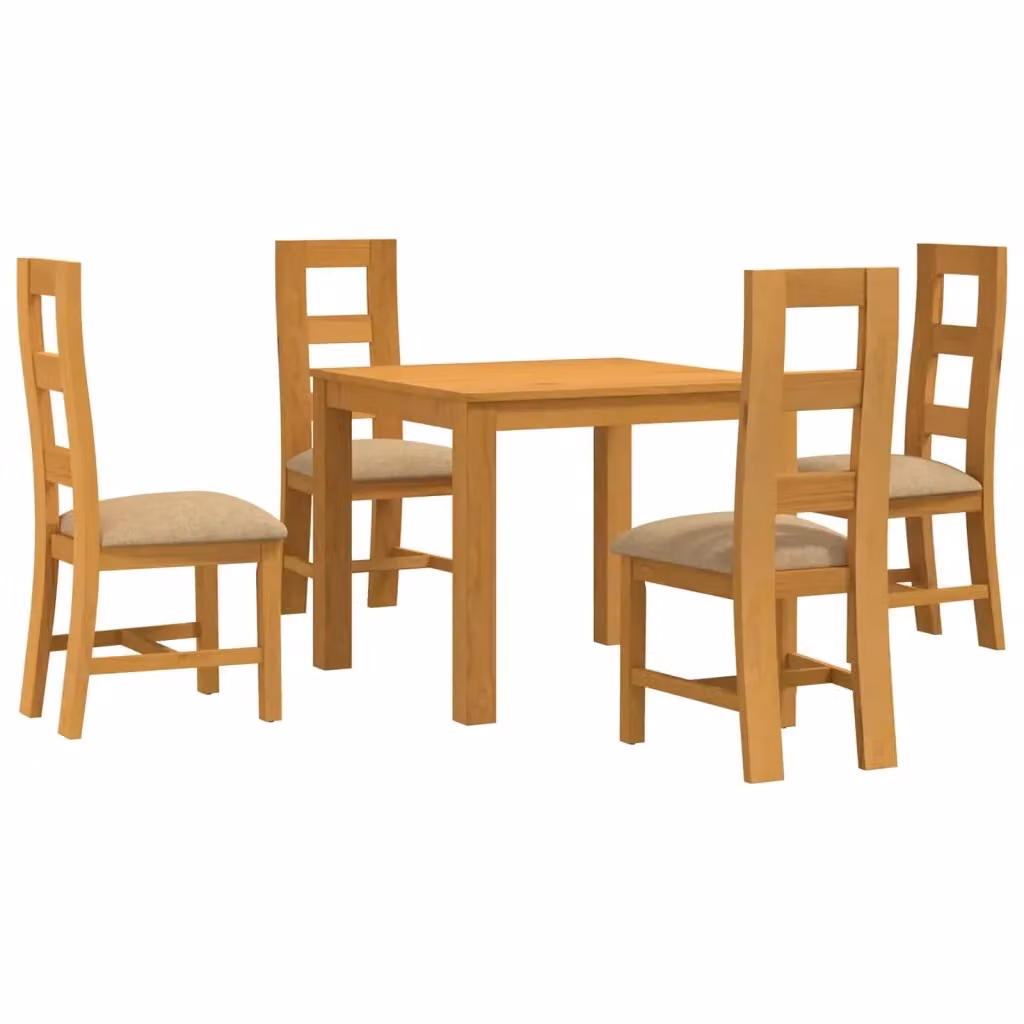 Set da pranzo moderno vidaXL in legno di quercia beige composto da tavolo quadrato e 4 sedie – 2