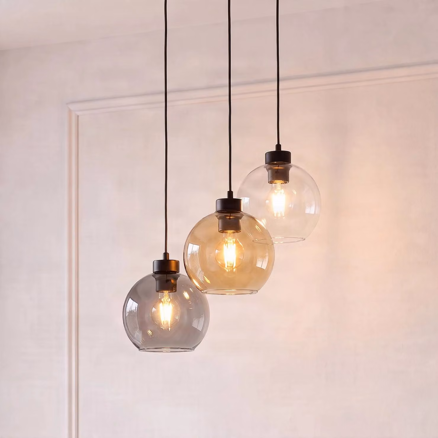 Lampada a sospensione in vetro Cubus TK Lighting, dimmerabile, Chiaro / Trasparente, Soggiorno / Sala da pranzo, Vetro, Moderno, Lampada a sospensione