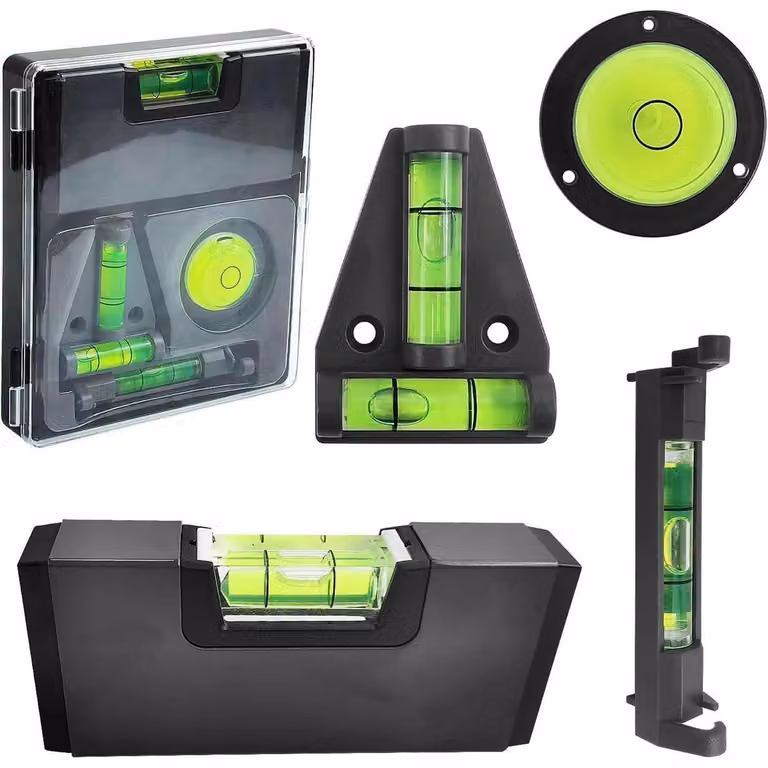 Livella a bolla magnetica, set di 4 pezzi, ideale per campeggio e camper