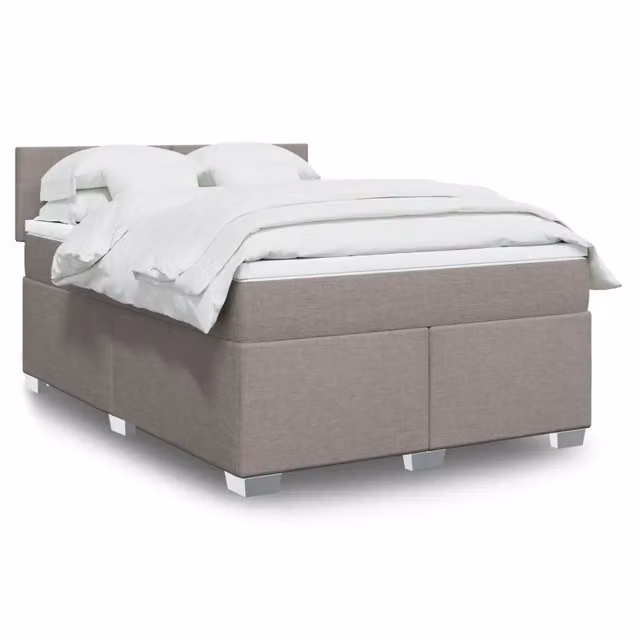 Letto Ibrido vidaXL con Struttura in Legno di Pino e Materasso in Tessuto Beige e Grigio L/P: 140 x 200 cm