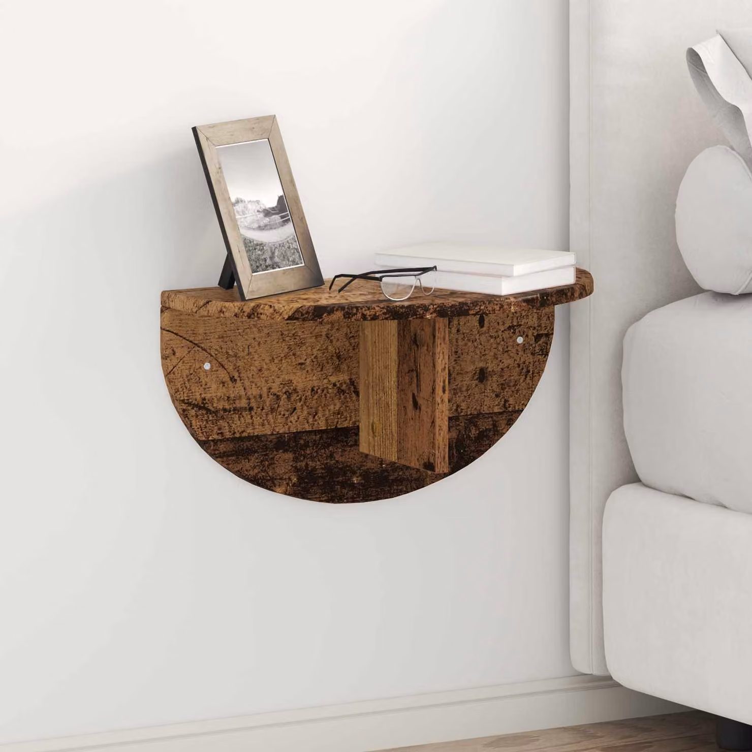 Set di 2 scaffali da parete vidaXL in legno vecchio marrone, stile moderno, L 48 cm x P 24 cm x H 24 cm