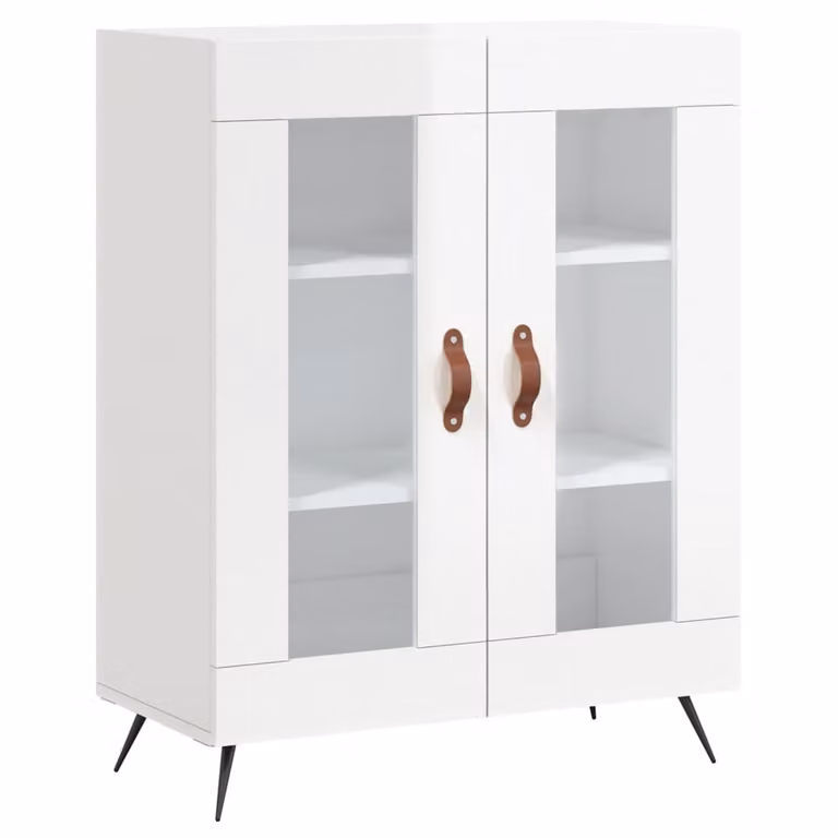 Credenza 69,5x34x90 cm in Legno Multistrato Bianco Lucido