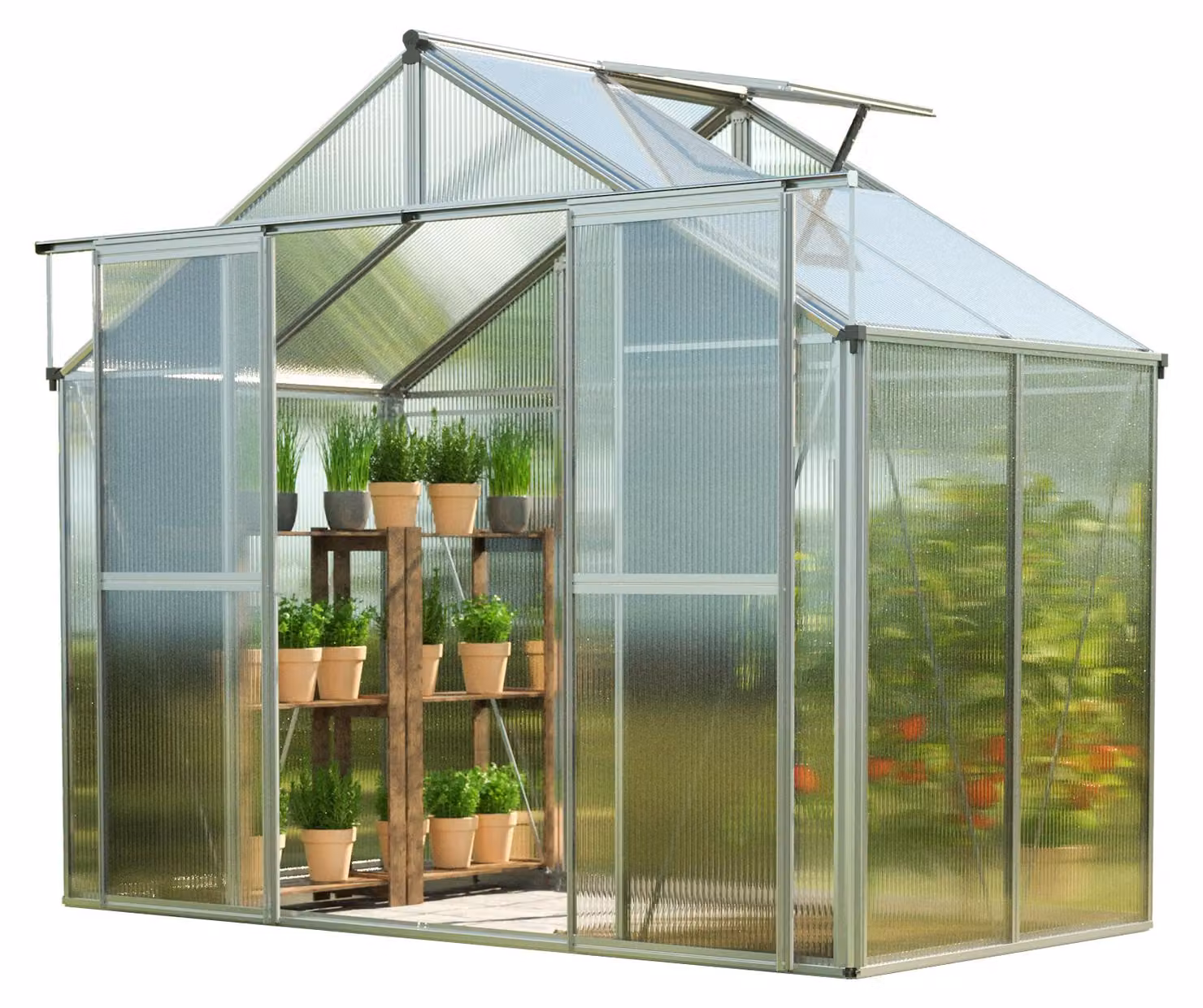 GFP Serra Topas 2 telaio in alluminio 225 x 133 cm, lastre a doppia parete di 8 mm