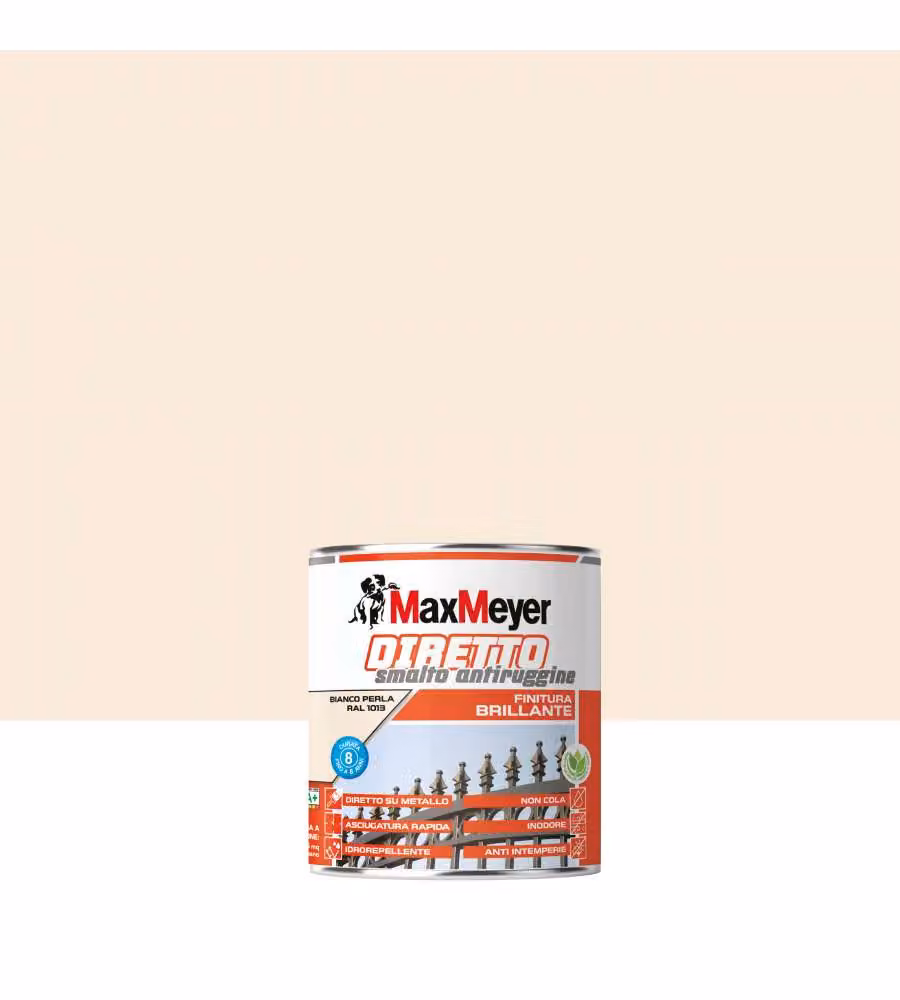 MaxMeyer Smalto Antiruggine Brillante Bianco Perla RAL 1013 0.75L