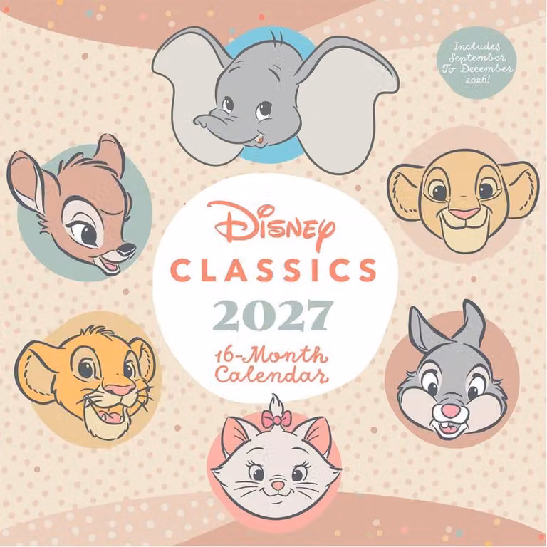 Calendario Disney Classics, "Ricordi Preziosi", 2027, formato 30 x 30 cm