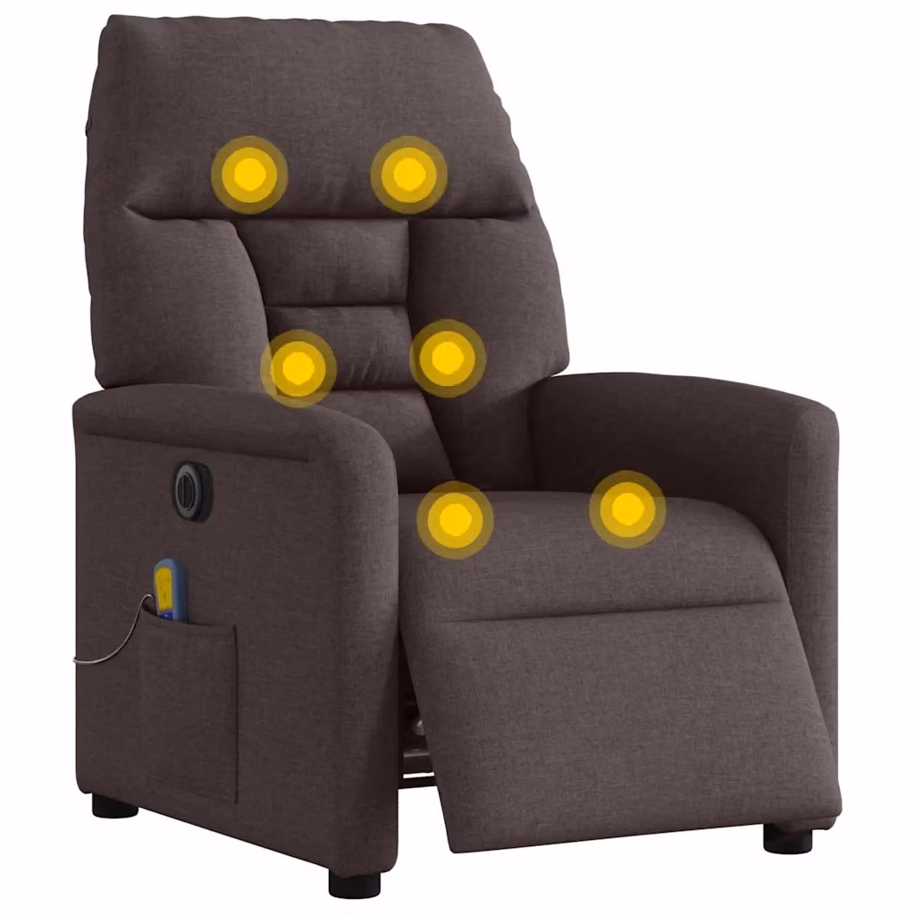 Poltrona Relax Reclinabile Elettrica vidaXL in Tessuto Marrone con Braccioli – 2