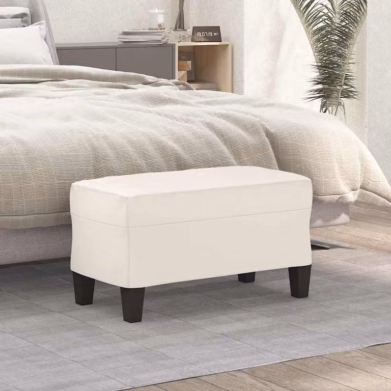 Panca vidaXL in similpelle beige per soggiorno o camera da letto, L 70 x P 35 x H 41 cm