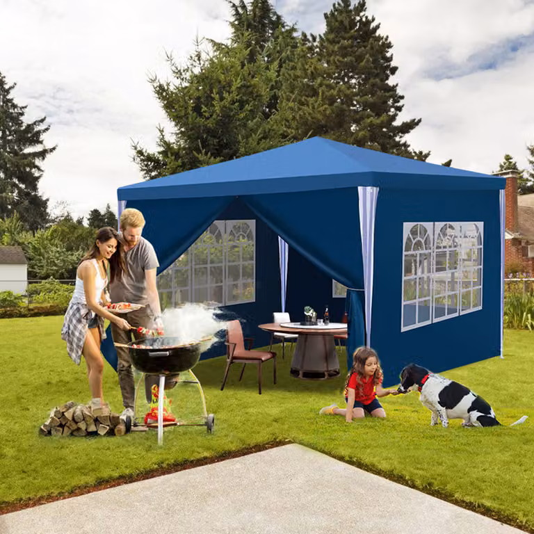 Jopassy Gazebo impermeabile - gazebo da patio con bulloni, tenda da giardino perfetta per le feste Blu 3x3m