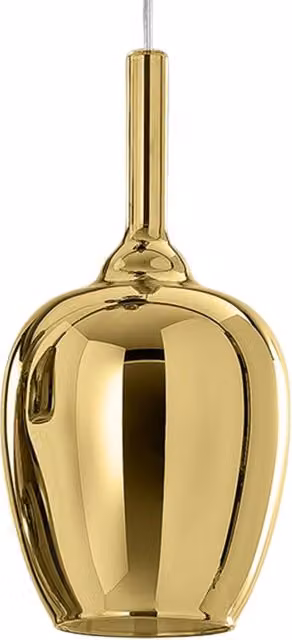 Lampada a Sospensione Gea Luce OFELIA S/10 Oro Specchiato in Vetro con Attacco G9