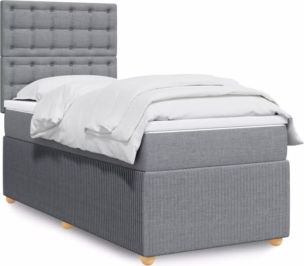 Maison Exclusive - Giroletto a Molle con Materasso Grigio Chiaro 90x190 cm Tessuto