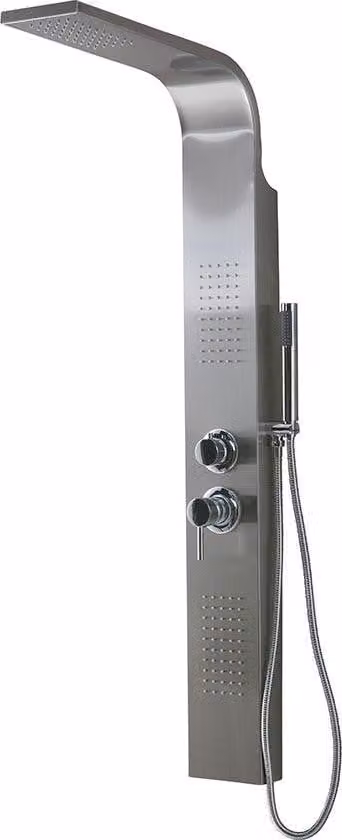 Pannello doccia acciaio inox con getti idromassaggio cromati