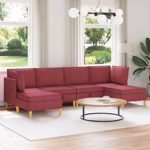 Set di divani modulari con spazio di archiviazione 6 pz Tessuto 3413692