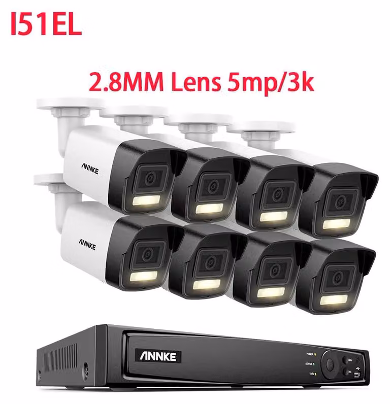 Sistema di videosorveglianza 4K Ultra HD con registratore NVR a 8 canali e registrazione audio