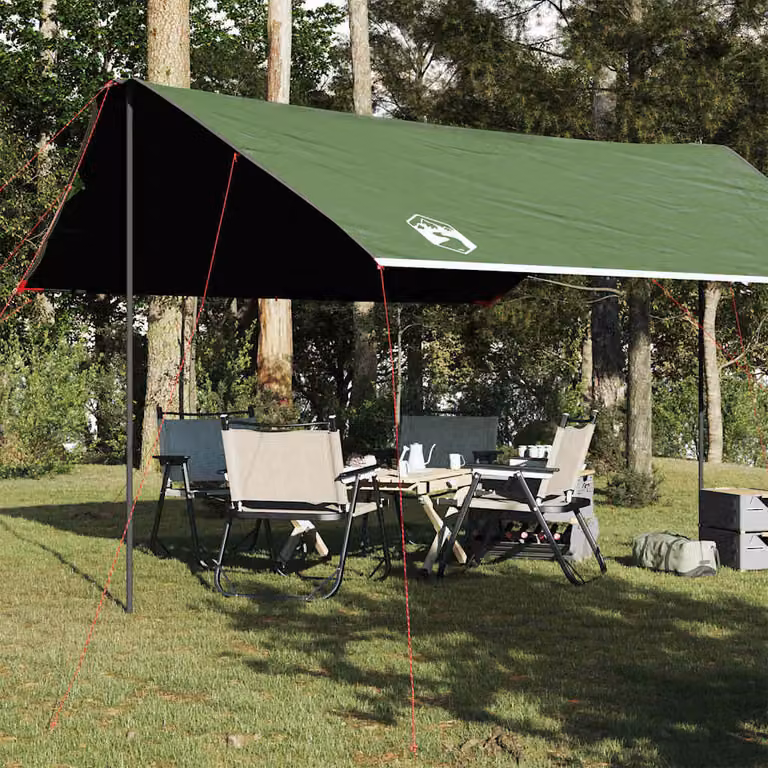 Telone da campeggio impermeabile vidaXL verde in poliestere L/P/H: 460 x 305 x 210 cm