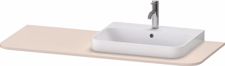 Duravit Happy D.2 Plus Console 1300x550 mm, 1 découpe à droite, pour meuble sous-lavabo HP4942, HP4962, HP4972, HP031KR8383, HP031KR8383