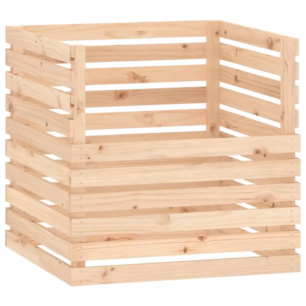 Compostiera vidaXL in legno massello di pino beige L/P/H: 80 x 80 x 78 cm – 2