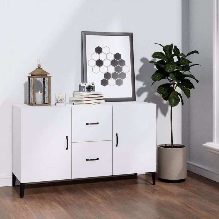 Credenza classica vidaXL in legno multistrato e MDF bianca L 100 cm, P 36 cm, H 60 cm