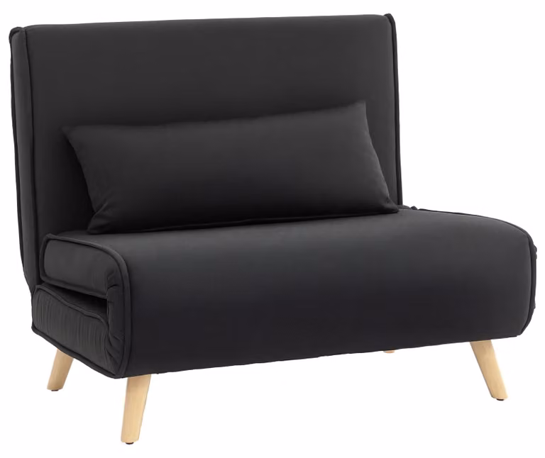 Divano letto - 2 in 1 - Pieghevole - Funzione letto - Rivestimento in tessuto - 94 x 78 x 80 cm - Nero