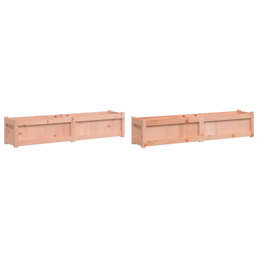 Set di 2 fioriere da giardino vidaXL in legno massello di colore marrone L: 150 cm, P: 31 cm, H: 31 cm – 2