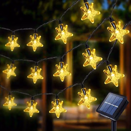 Azomor: cordone luminoso impermeabile a energia solare con 8 modalità, per il giardino e le feste