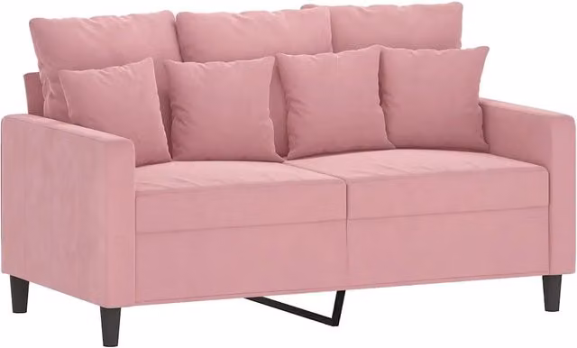 Divano | Divano da soggiorno | Sofa a 2 Posti Rosa 120 cm in Velluto