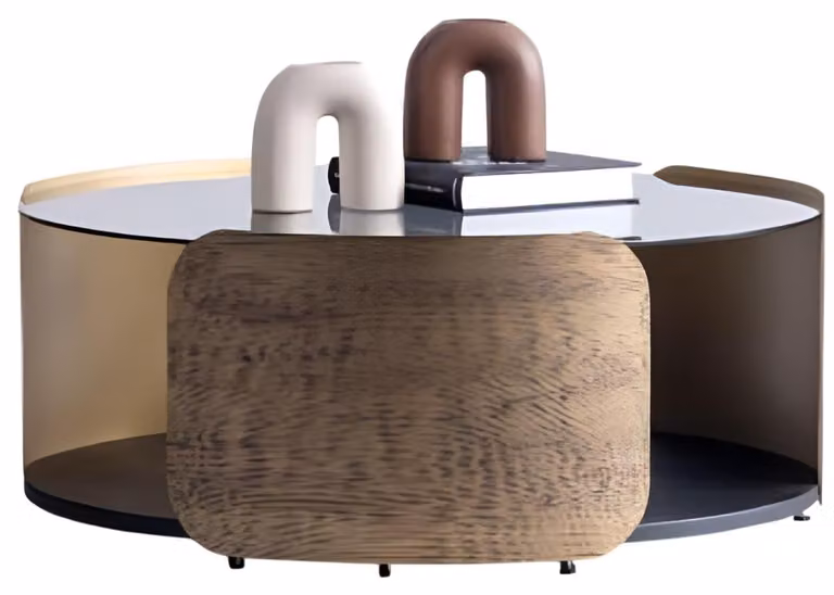 Braun-Schwarzer Couchtisch Wohnzimmer Tische Designer Holztische