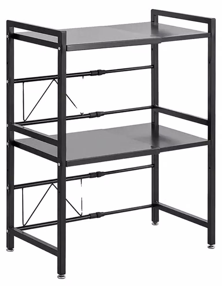 Ripiano per microonde, design estendibile, costruzione robusta, colore nero