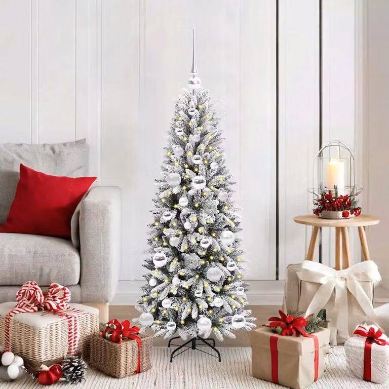 Albero di Natale artificiale vidaXL con luci LED bianco e verde, Altezza: 120 cm