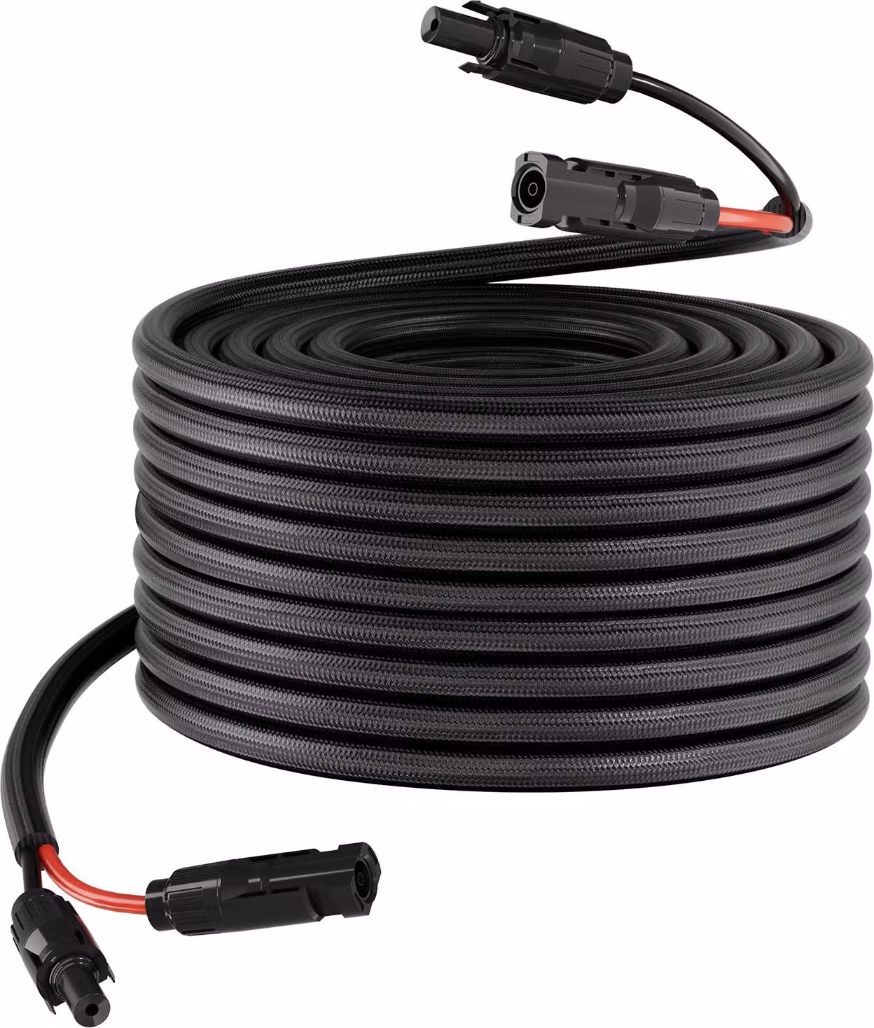 SucceBuy Prolunga per cavo solare 30,5 m, 10 AWG, cavo di prolunga solare con rivestimento ignifugo, spine e prese, cavo fotovoltaico impermeabile IP67, cavo solare per veicoli, camper, nero e rosso