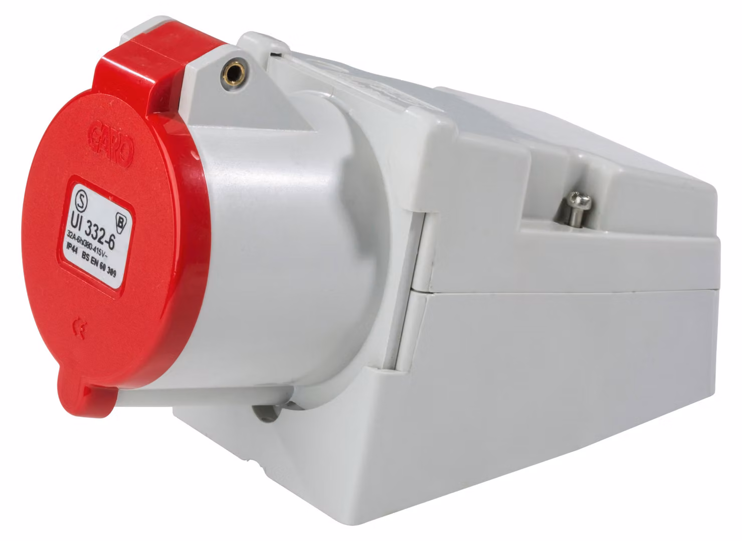 as-Schwabe Presa a muro CEE grigio/rosso a vite 400V 16A 4 poli IP44