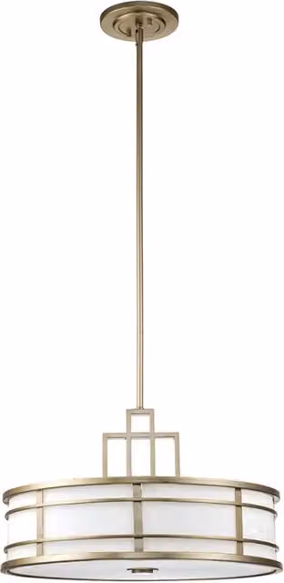 Lampadario Feiss Fusion Ø53 ottone/bianco 3xE27 industriale greco