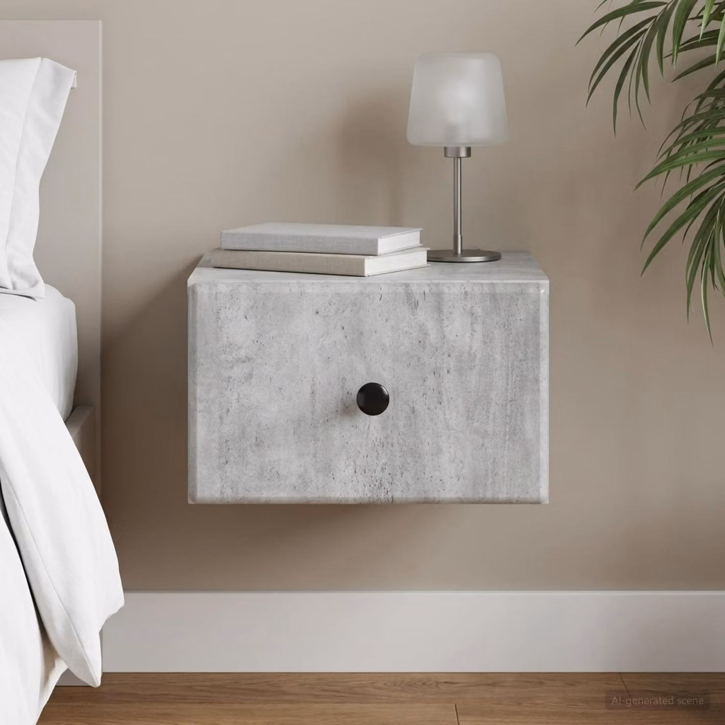 vidaXL Mobiletto da notte sospeso Grigio, L 34,5 x P 33 x H 20 cm