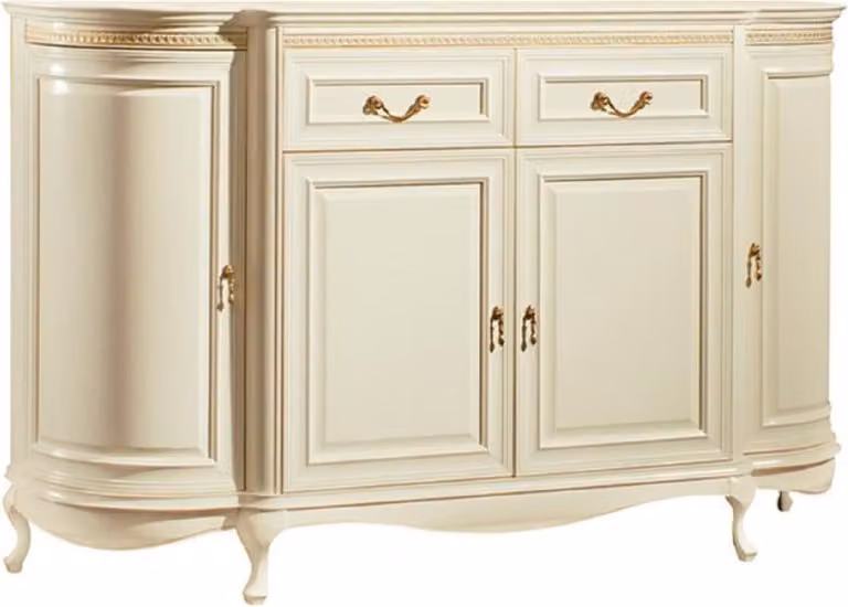 Casa Padrino cassettiera barocca panna/oro 168,9 x 46,7 x h. 105 cm - Magnifica cassettiera con 4 ante e 2 cassetti - Qualità lussuosa